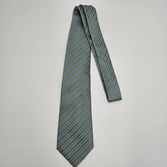 Geoffrey Beene Other - Geoffrey Beene Silk Tie Green Blue‎ Diagonal Stripe Pattern Men's Dress...